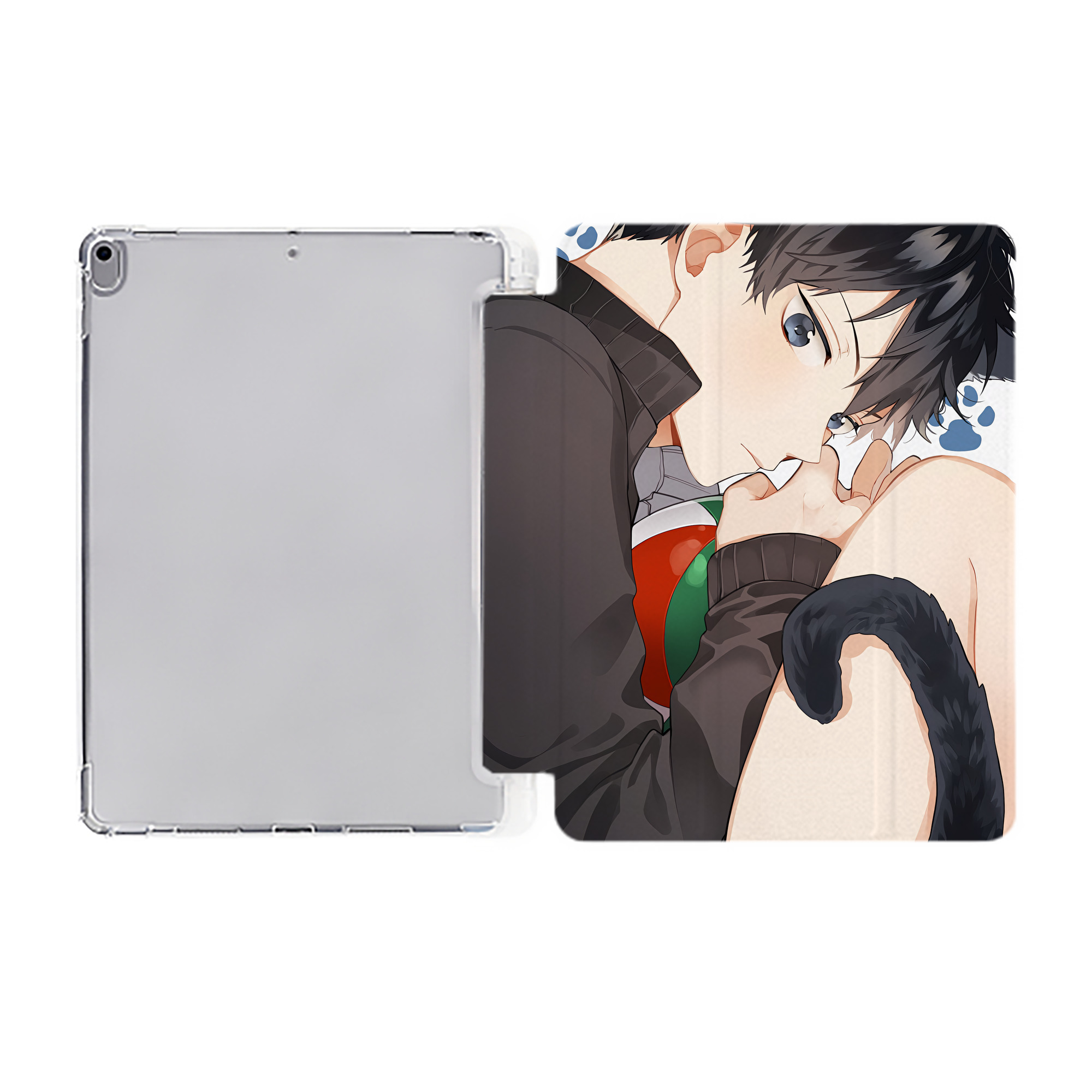 （画像用） ハイキュー!! Haikyu!! IPad ケース ペン収納付き 三つ折りスタンド PUレザー×シリコン 対応機種9.5/10.5/10.9インチ